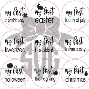 Baby Monthly Milestone and Holiday Photo Markers Digital Cut - Etsy