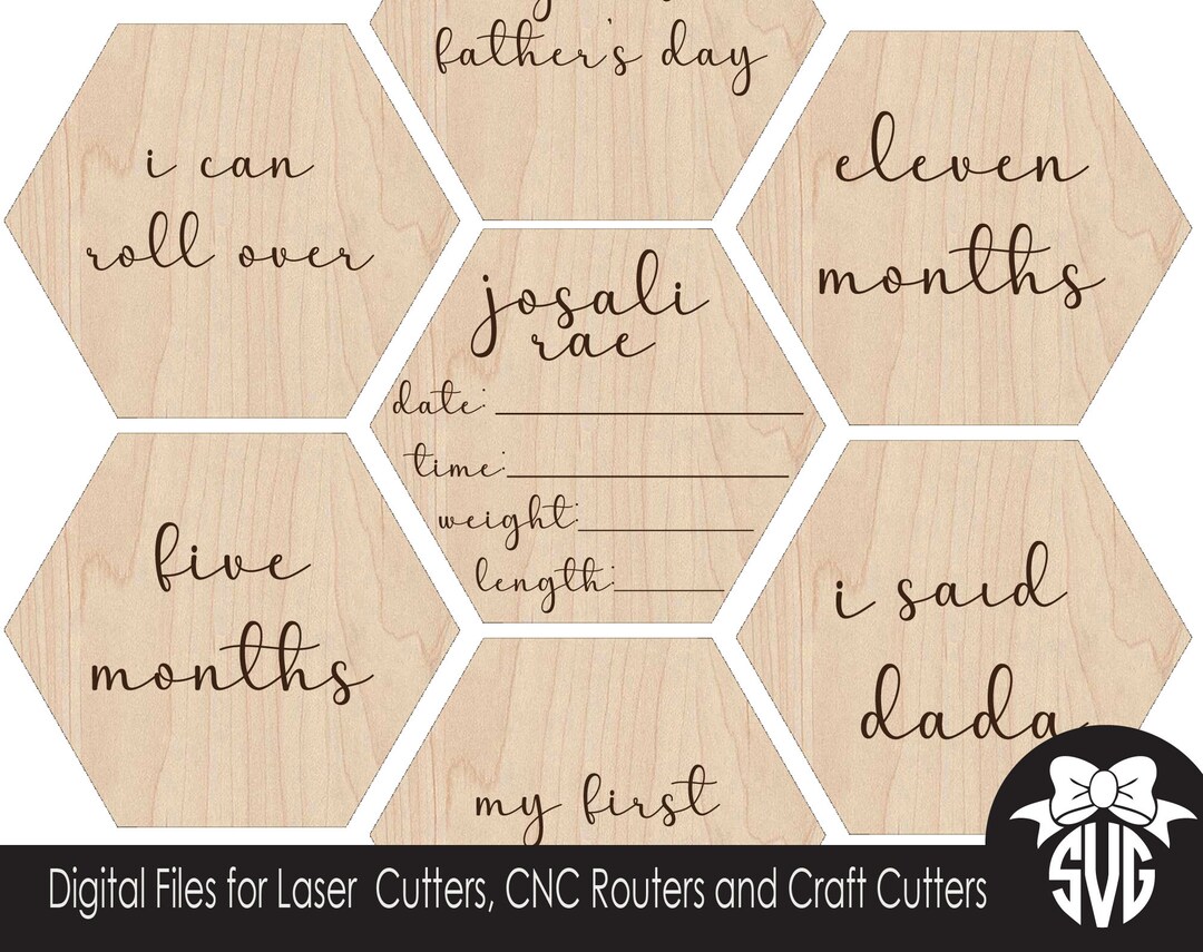 Baby Monthly Milestone and Holiday Hexagon Photo Markers | Digital Cut ...