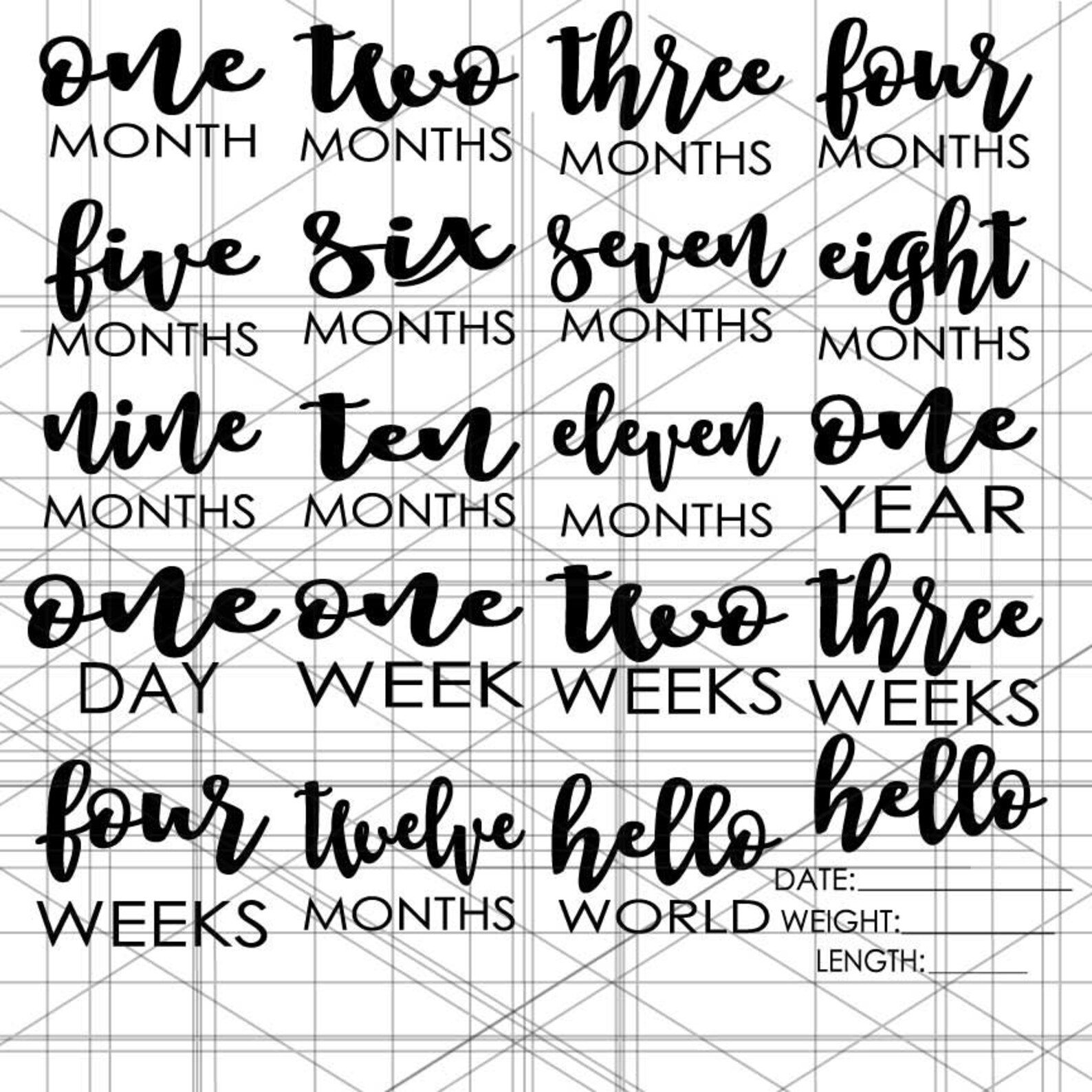 45 Baby Monthly Milestone and Holiday Photo Markers | Digital Cut File ...