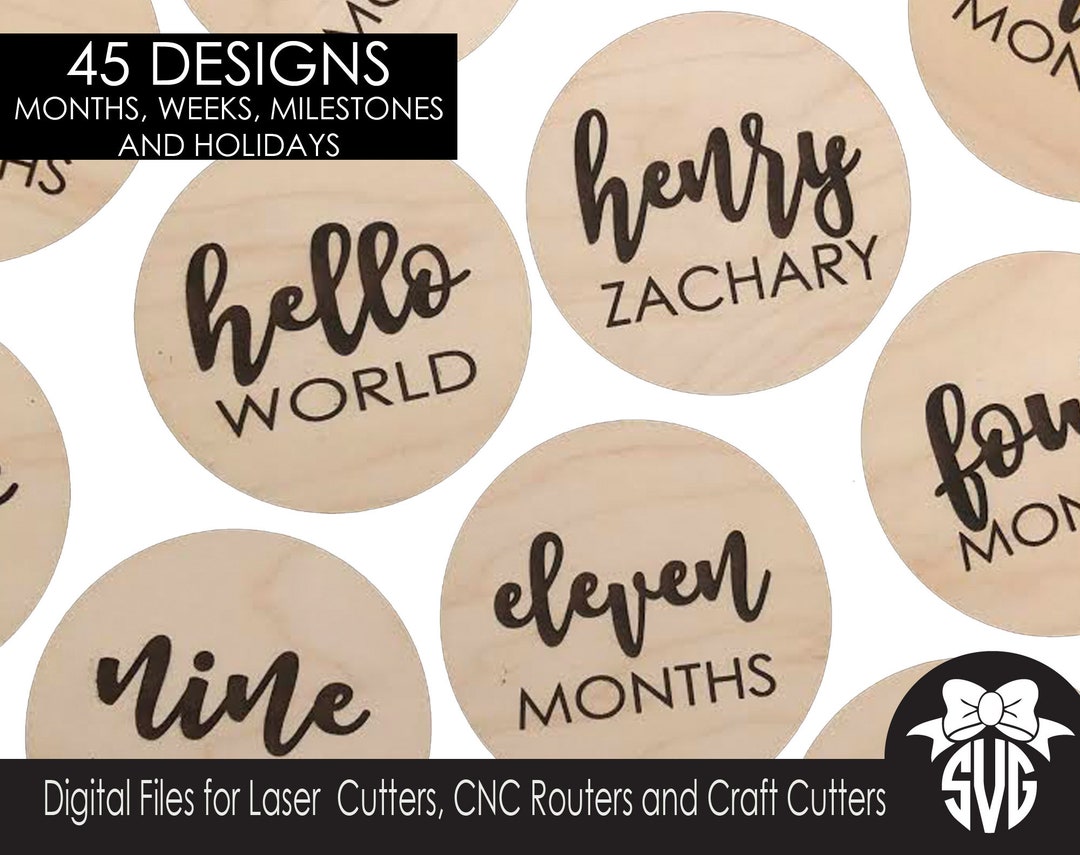 45 Baby Monthly Milestone and Holiday Photo Markers | Digital Cut File ...