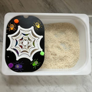 Spider Web Sensory Bin Lid | Ikea Trofast Flisat Insert | Large and Small | Halloween | Glowforge | SVG File | Laser Cutting