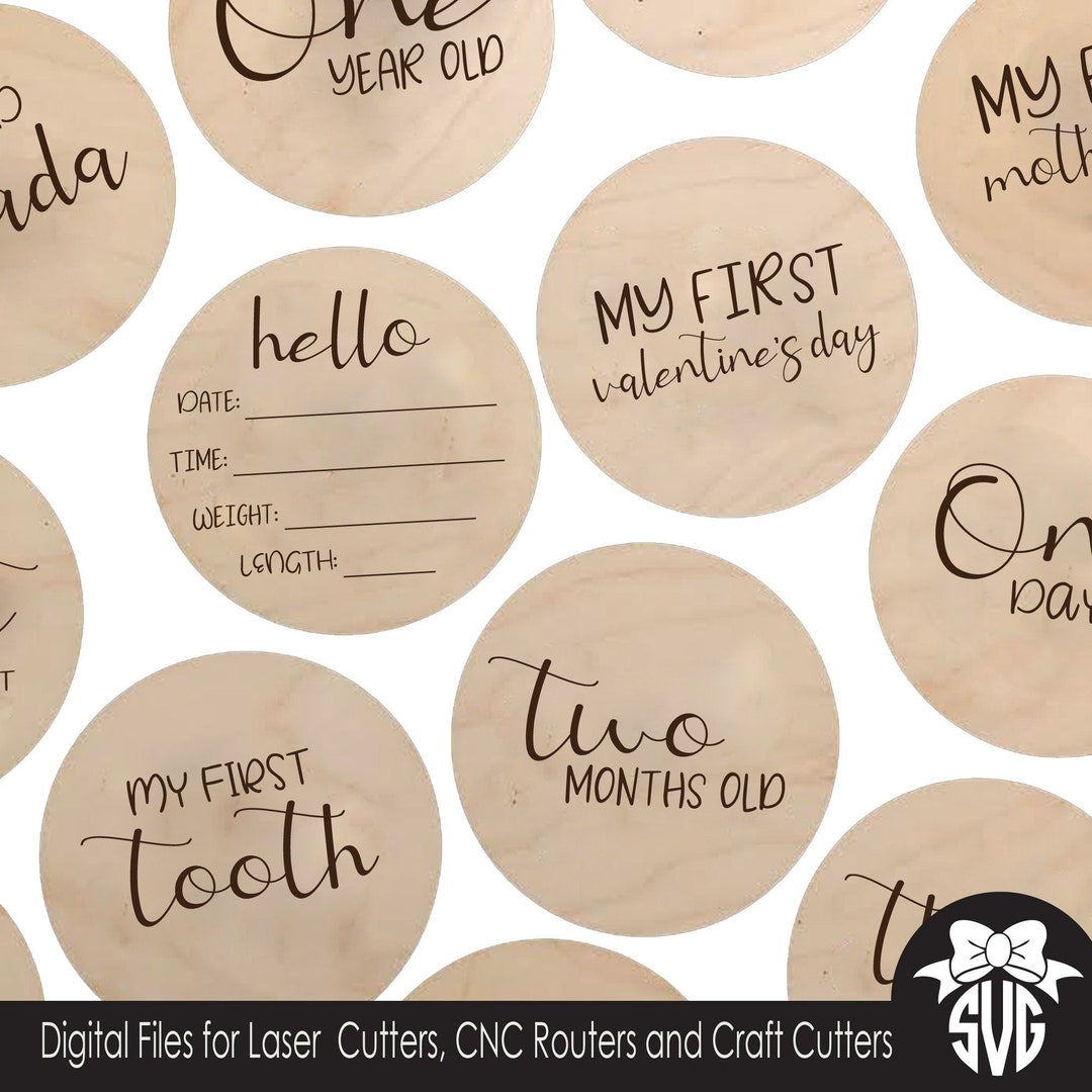 Baby Monthly Milestone and Holiday Photo Markers | Digital Cut File ...