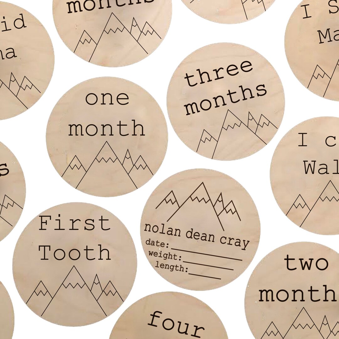 Baby Milestone Photo Markers Mountain Digital Cut File Glowforge SVG ...