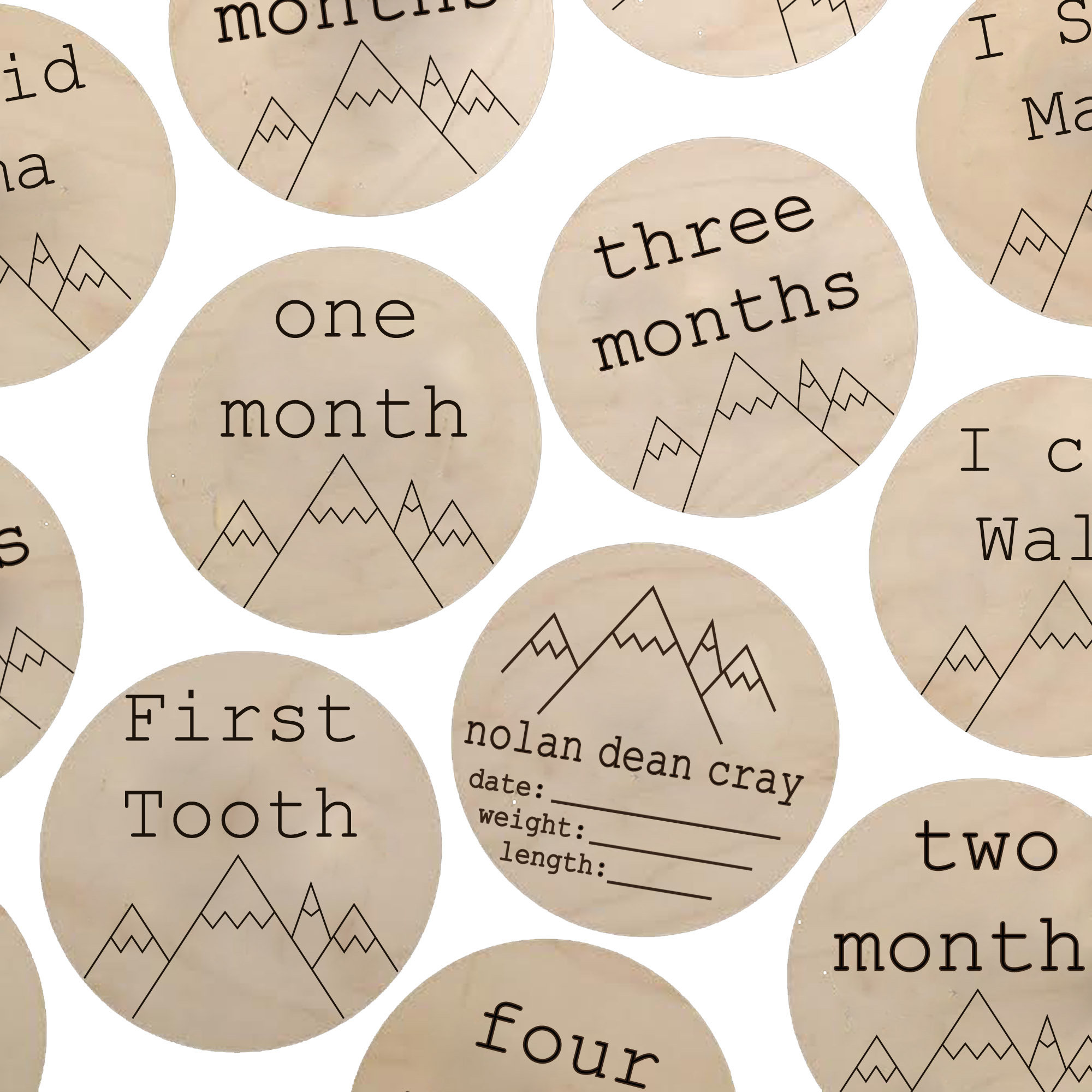 Baby Milestone Photo Markers Mountain Digital Cut File Glowforge SVG ...