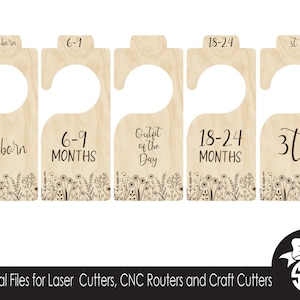 Wildflower Nursery Closet Organizer Divider | Digital Cut File | Glowforge Cricut CNC Silhouette | SVG File | Laser Cutting
