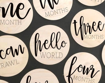 Baby Monthly Milestone and Holiday Photo Markers | Digital Cut File | Glowforge Cricut Shilouette | SVG File | Laser Cutting