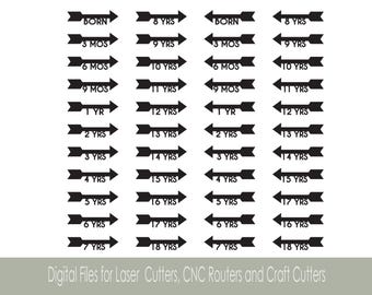 Markeringen voor wandliniaal |Eenvoudig te gebruiken | Boerderij digitaal snijbestand | Glowforge Cricut-silhouet | SVG DXF-bestand | Lasersnijden