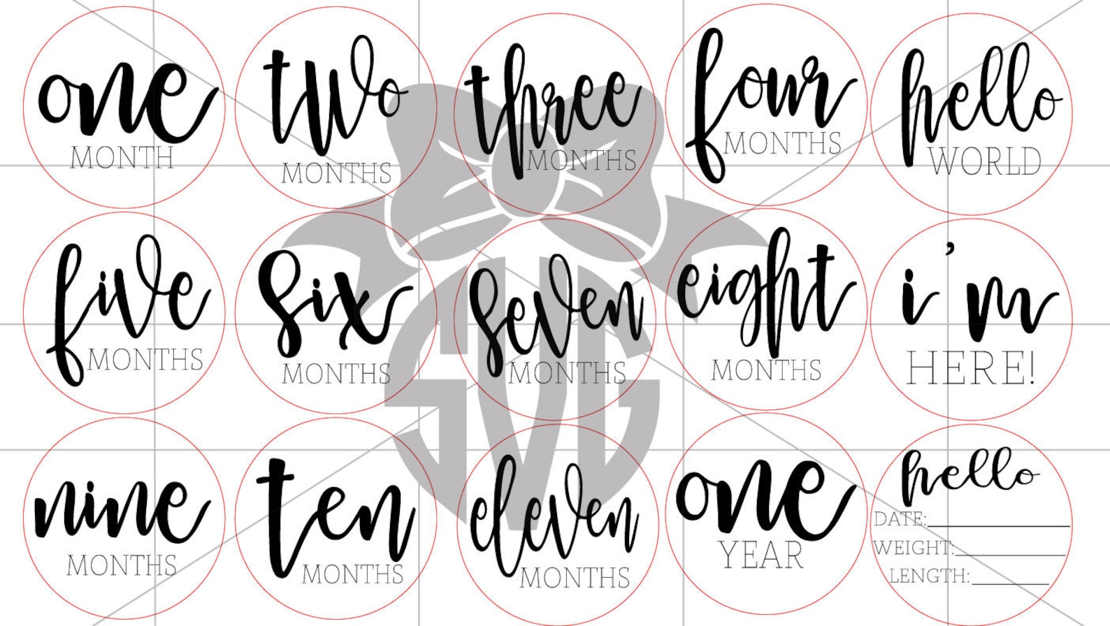 Baby Monthly Milestone and Holiday Photo Markers | Digital Cut File ...