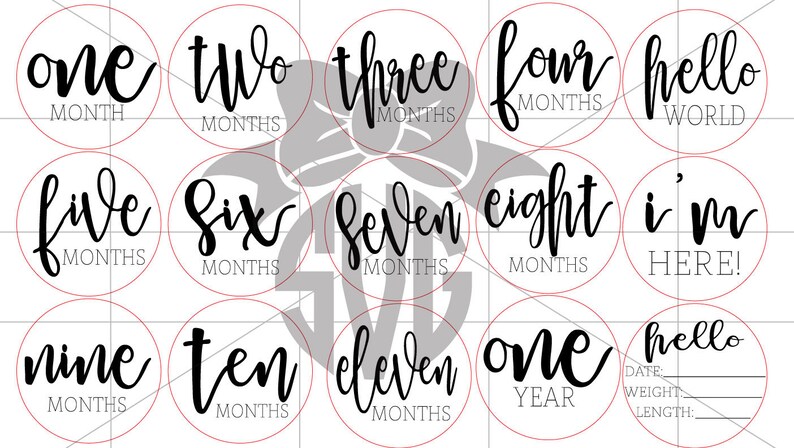 Baby Monthly Milestone and Holiday Photo Markers | Digital Cut File ...