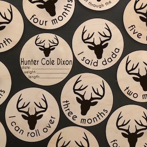 Baby Milestone Photo Markers Deer Buck Digital Cut File Glowforge SVG File Laser Cutting