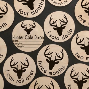 Marcadores de fotos de marcos de bebê Deer Buck Arquivo de corte digital Glowforge Arquivo SVG Corte a laser