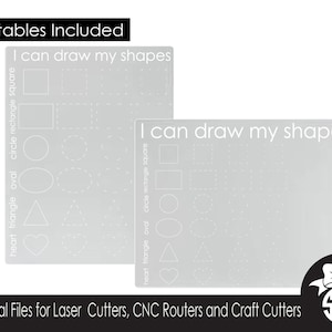 Dry Erase Shapes Practice Tracing Board | Digital Cut File | Glowforge | SVG File | Laser Cutting