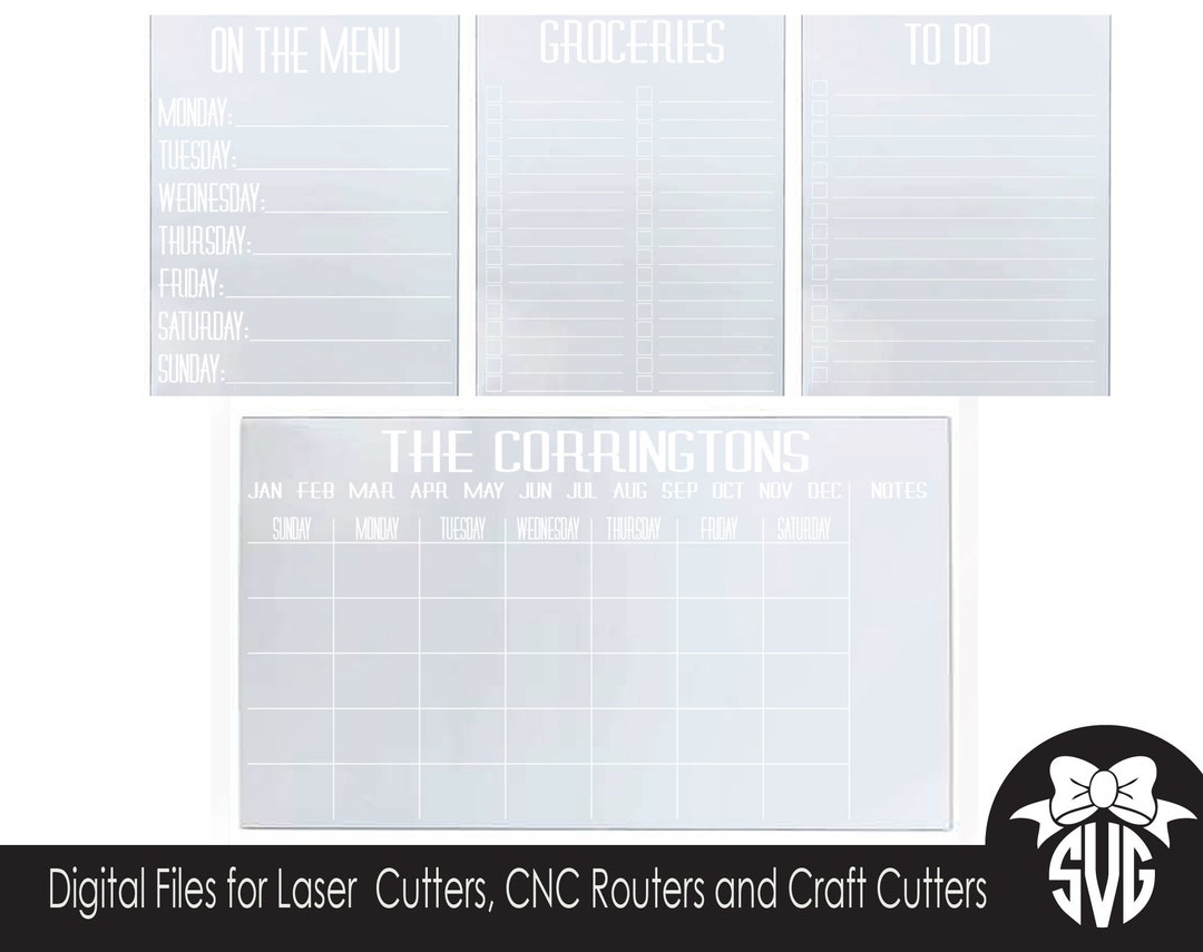 Family Command Center Collection | Calendar Menu Planner Grocery and to ...