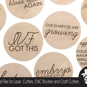 Fichier de coupe numérique de marqueurs photo d'étape de FIV | Shilouette Cricut Glowforge | Fichier SVG | Découpe laser et artisanale