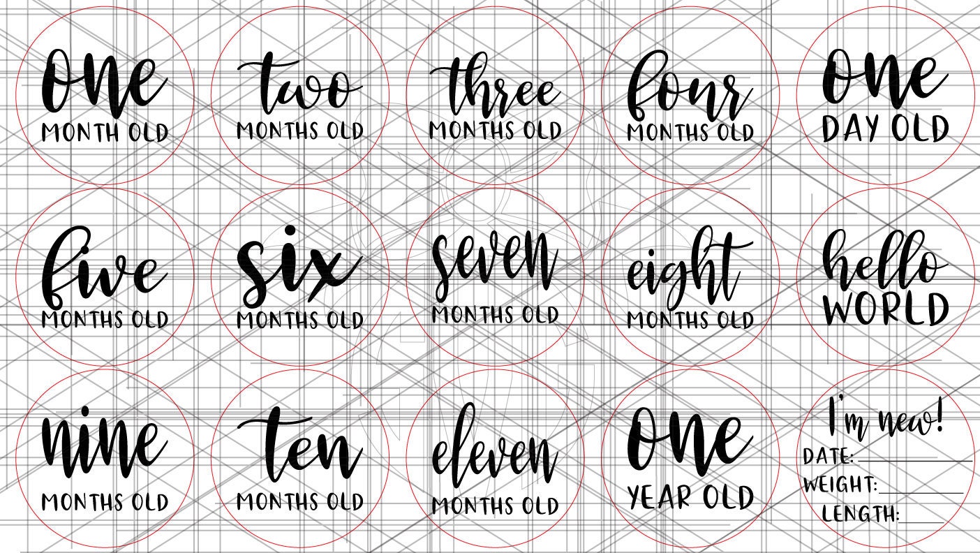 Baby Monthly Milestone and Holiday Photo Markers Digital Cut - Etsy