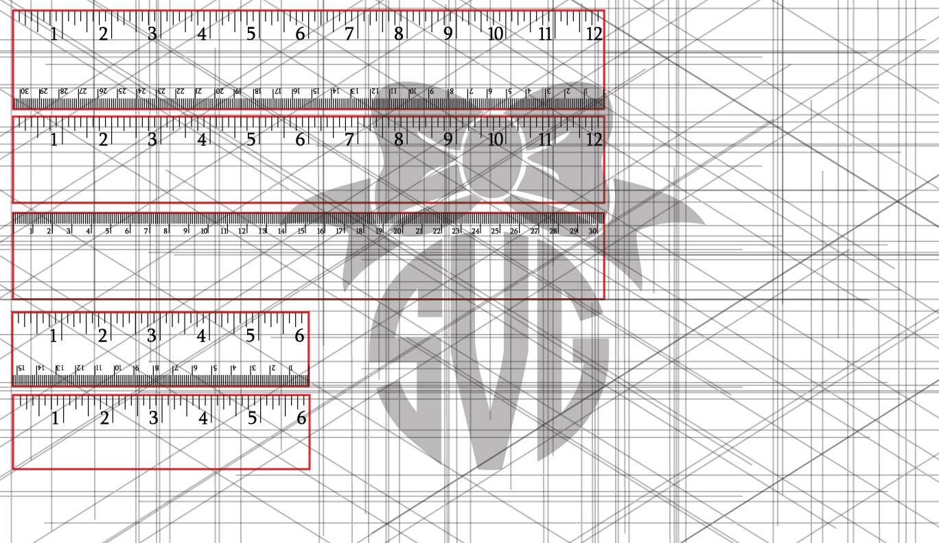 Ruler SVG | Inches and Centimeters | 7 Blank Styles | Digital Cut File ...