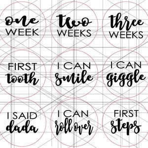 45 Baby Monthly Milestone and Holiday Photo Markers Digital Cut File ...