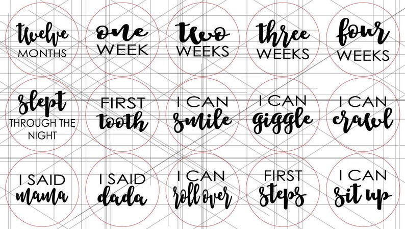 45 Baby Monthly Milestone and Holiday Photo Markers Digital - Etsy