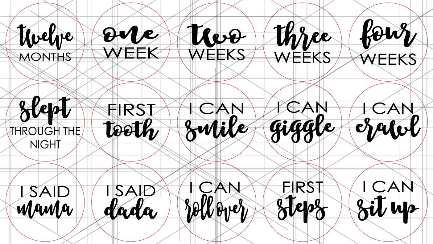 45 Baby Monthly Milestone and Holiday Photo Markers | Digital Cut File ...