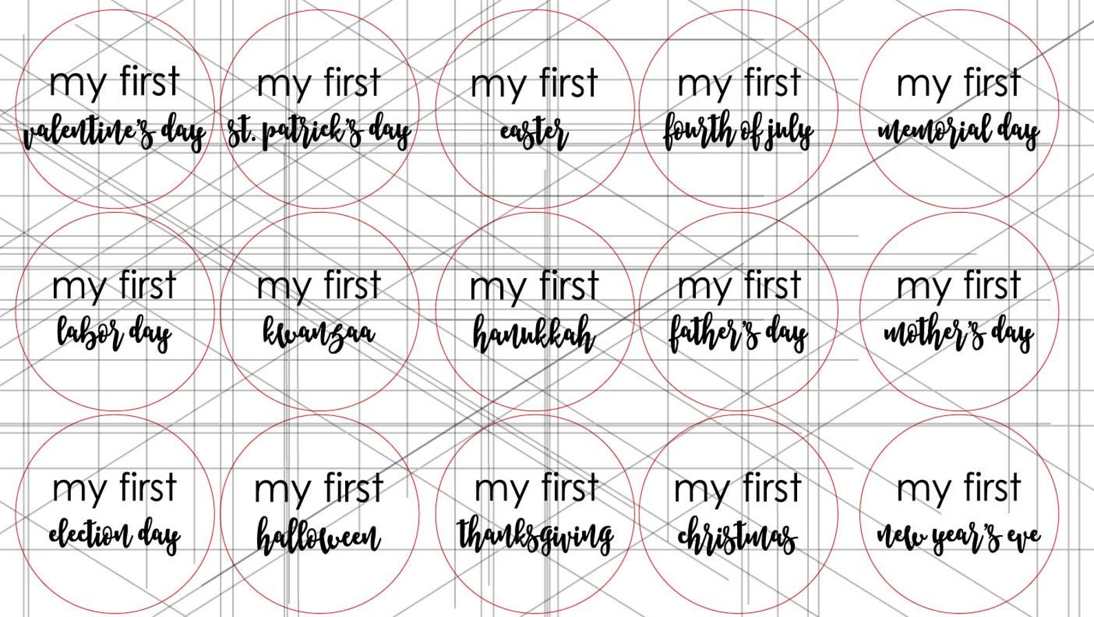 45 Baby Monthly Milestone and Holiday Photo Markers | Digital Cut File ...