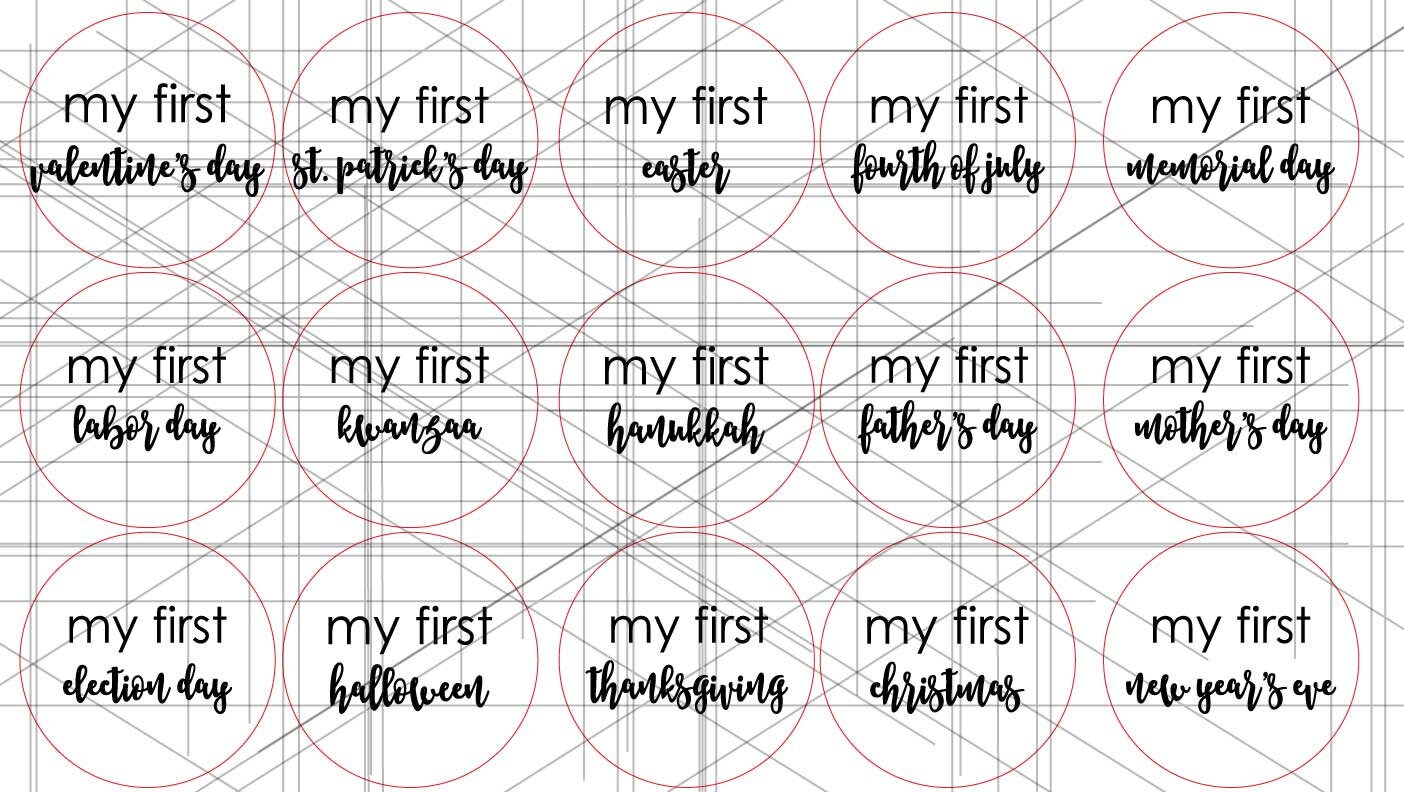 45 Baby Monthly Milestone and Holiday Photo Markers | Digital Cut File ...
