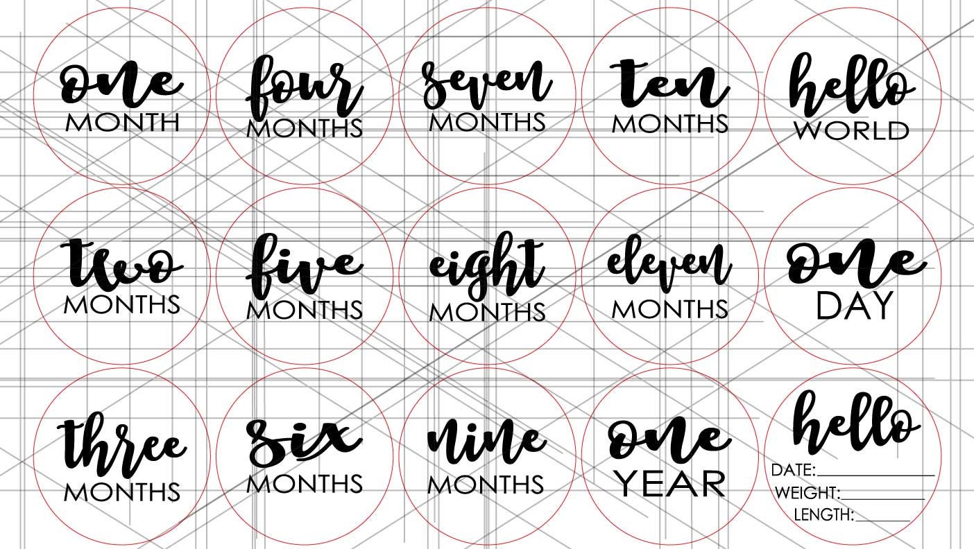 45 Baby Monthly Milestone and Holiday Photo Markers | Digital Cut File ...