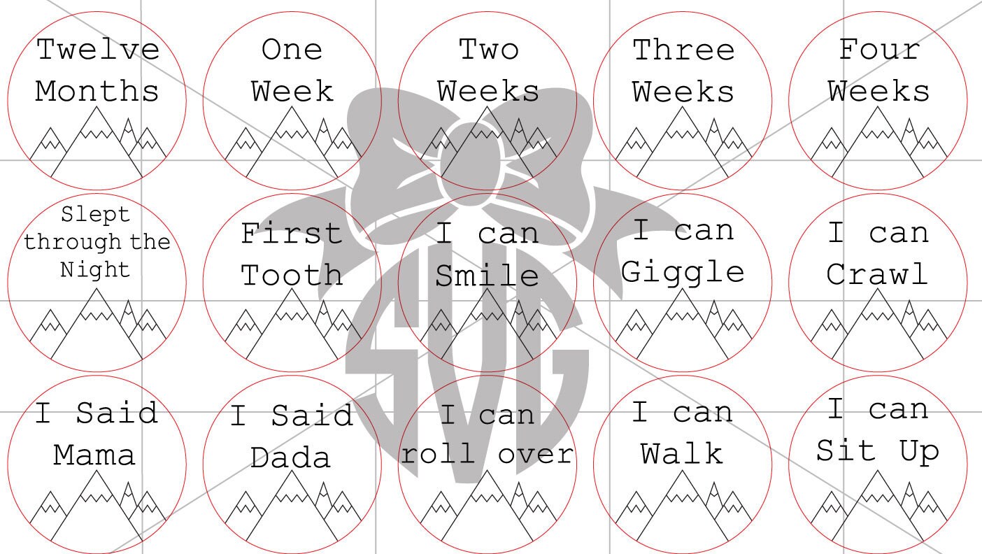 Baby Milestone Photo Markers Mountain Digital Cut File Glowforge SVG ...