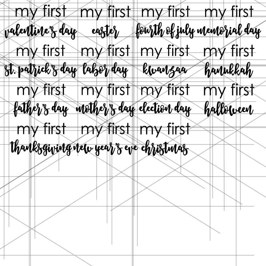 45 Baby Monthly Milestone and Holiday Photo Markers | Digital Cut File ...