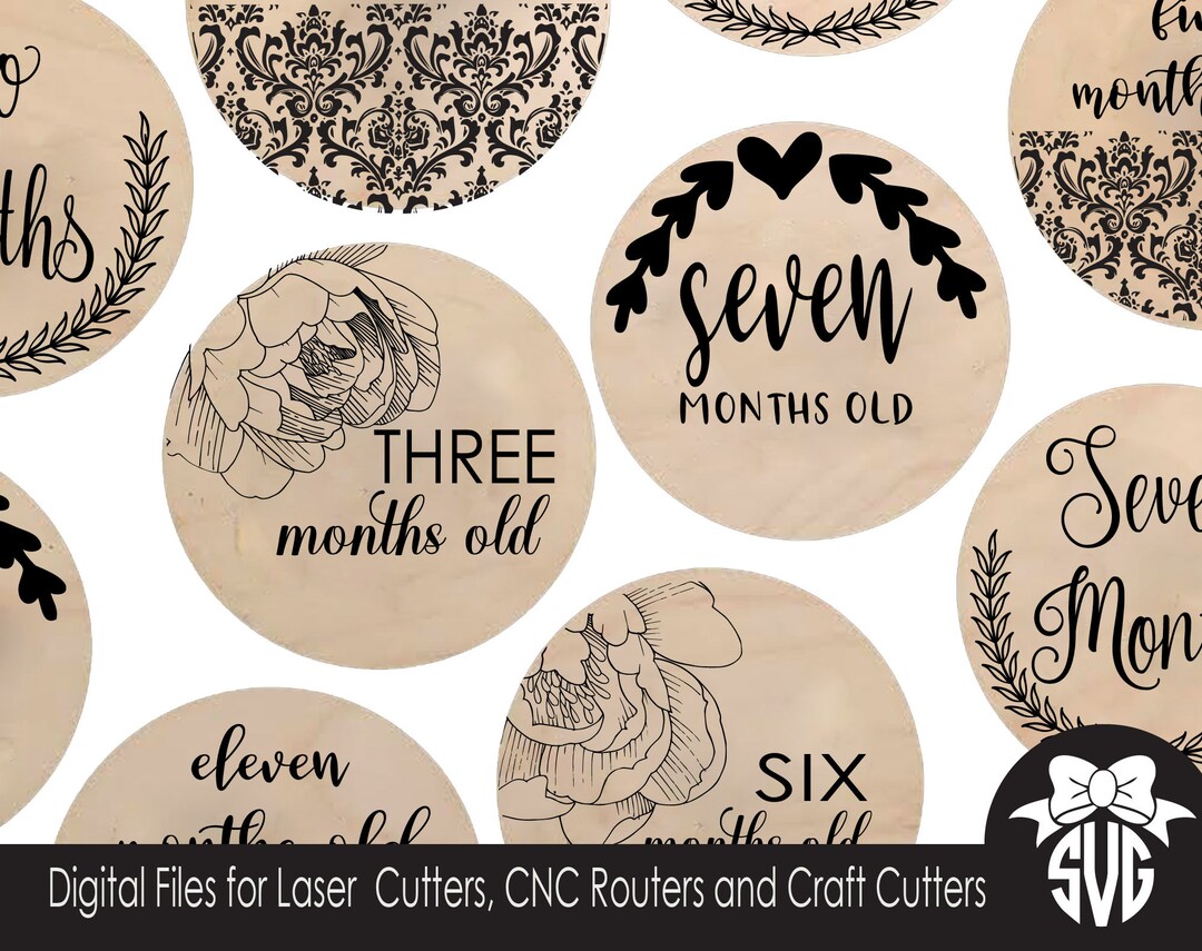 60 Baby Milestone Photo Markers | Girly Collection | Digital Cut File ...