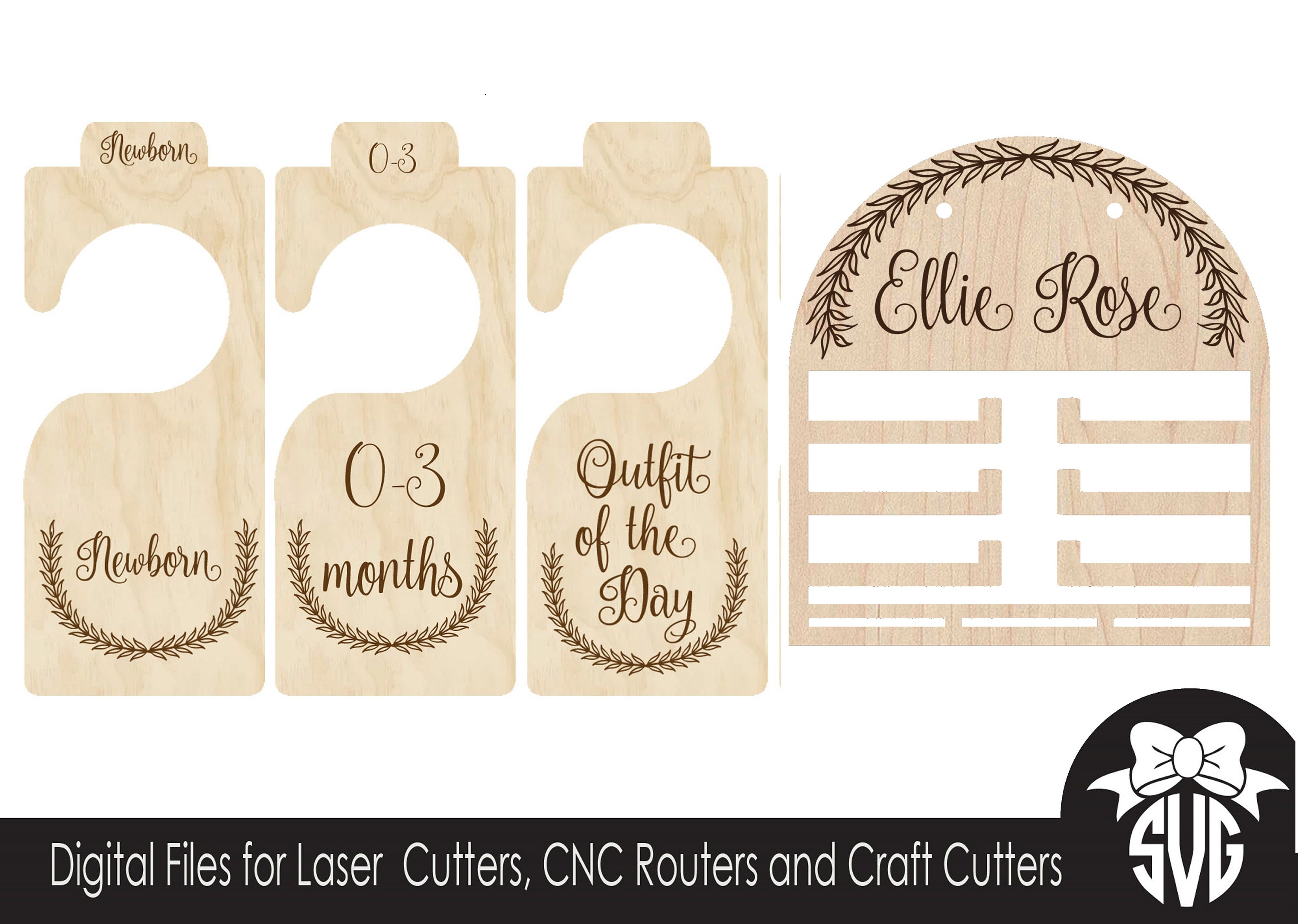 Download Laurel Nursery Closet Dividers and Bow Holder Bundle SVG ...