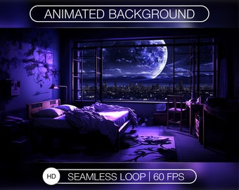 Night Sky Looped Animated Background for Twitch, VTuber (MP4)