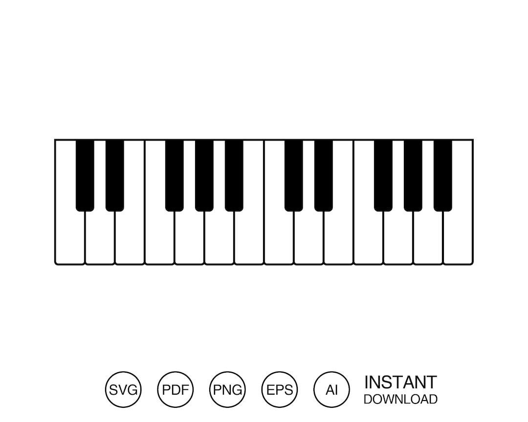 Piano Keyboard Keys SVG Files Piano Cut Files Music Vector Files Piano