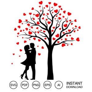 Couple under love tree  SVG