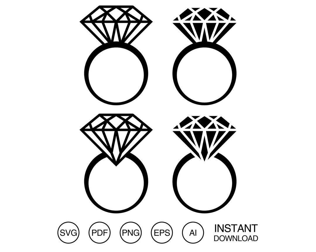 Diamant Ring Bundle 4 SVG Cut File for Cricut and Silhouette - Etsy