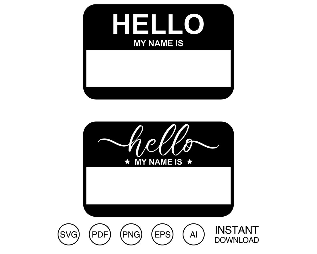 Hello My Name is SVG - Etsy