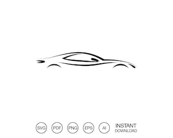 Sport car outline SVG