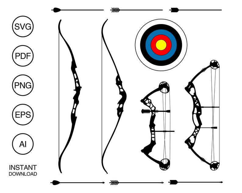 Bows and Arrows Bundle SVG Etsy