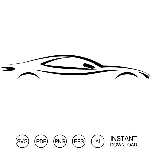 Sport car outline SVG