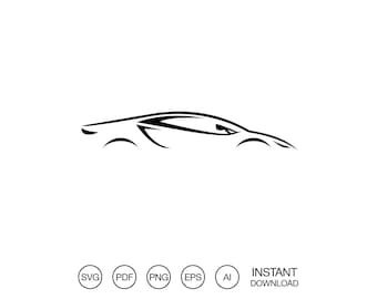 Sport car outline SVG