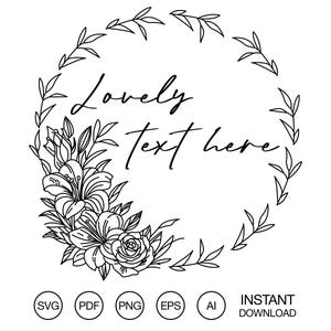Wreath flowers SVG