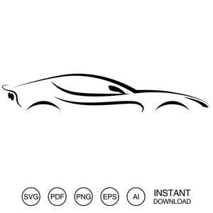 Sport car outline SVG