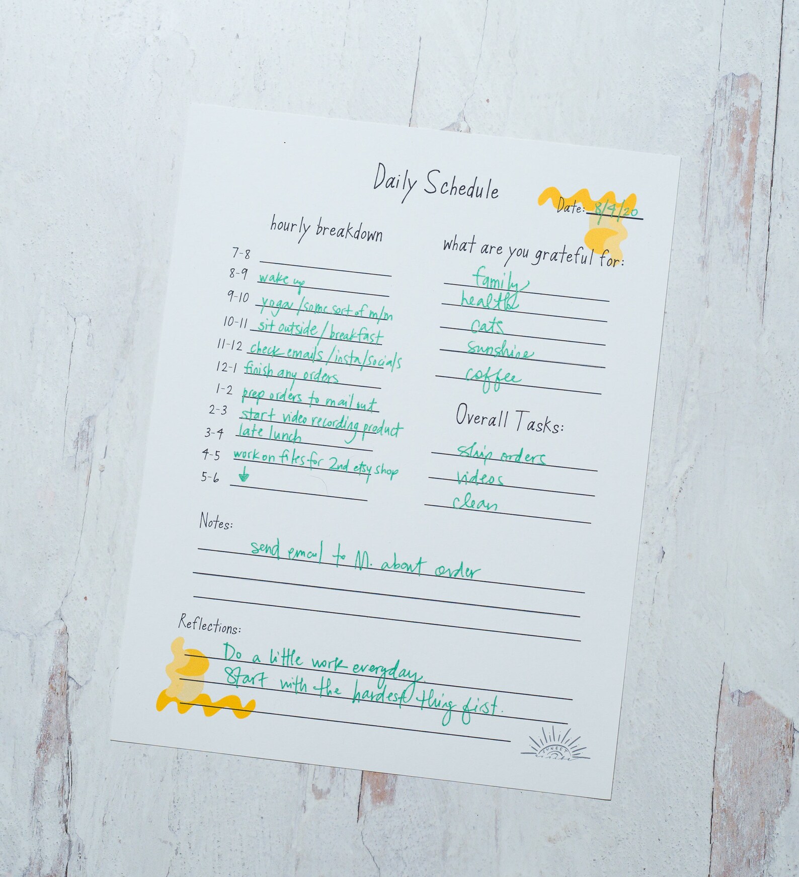 Daily Schedule Digital Download Etsy