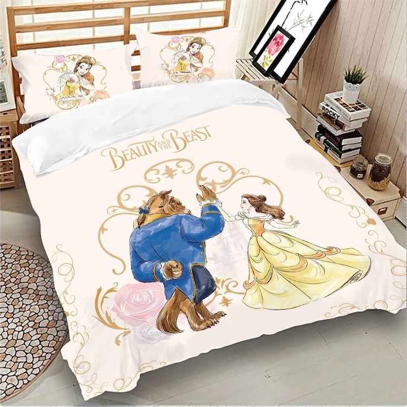 Beauty & The Beast Double Bed Set/ kids Bedding/ Girls Bedding Etsy
