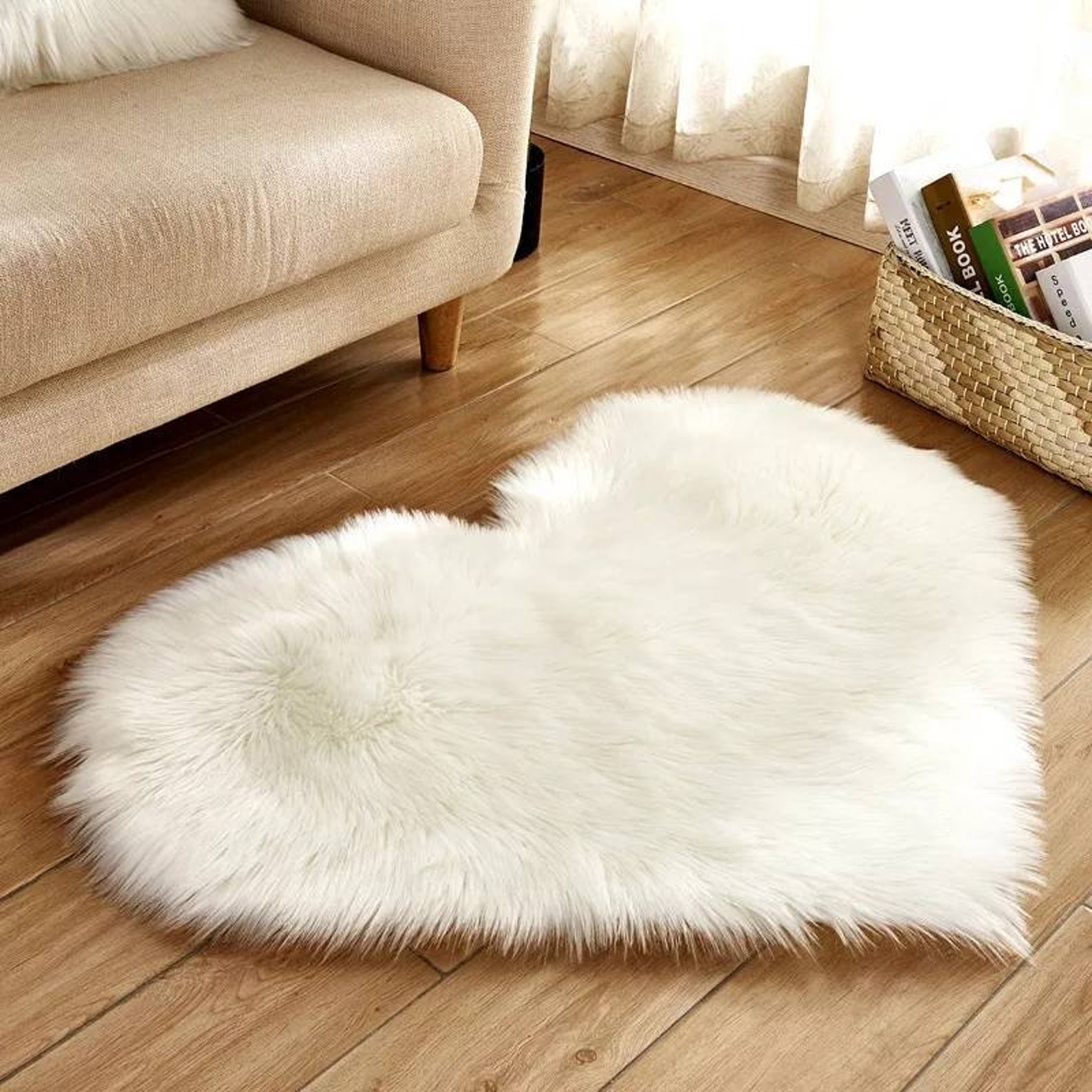 Fluffy Heart Shaped Rug/ Furry kids Mat/ Child's Bedroom Etsy