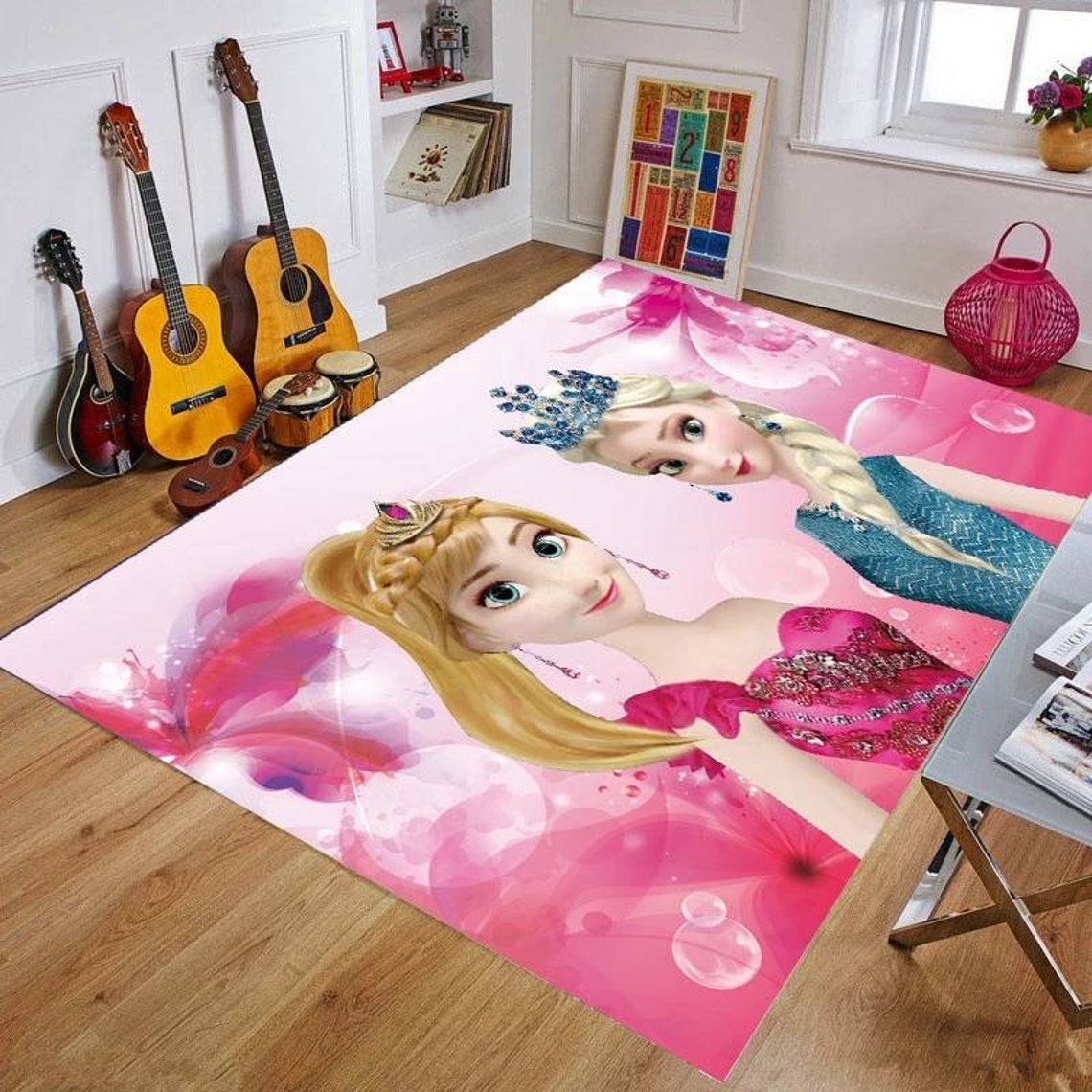 Girls Frozen Elsa Anna Rug/ Thick BedRoom Mat/ Bedroom childs Etsy