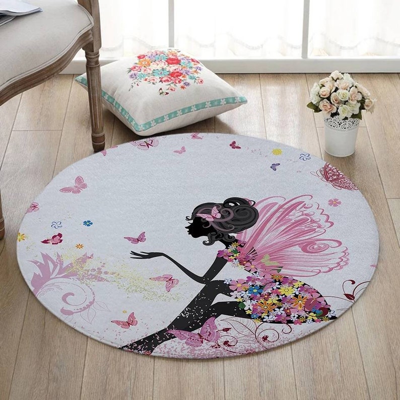 Round Bedroom Fairy RugFairy Mat kids Room MatBedroom Etsy