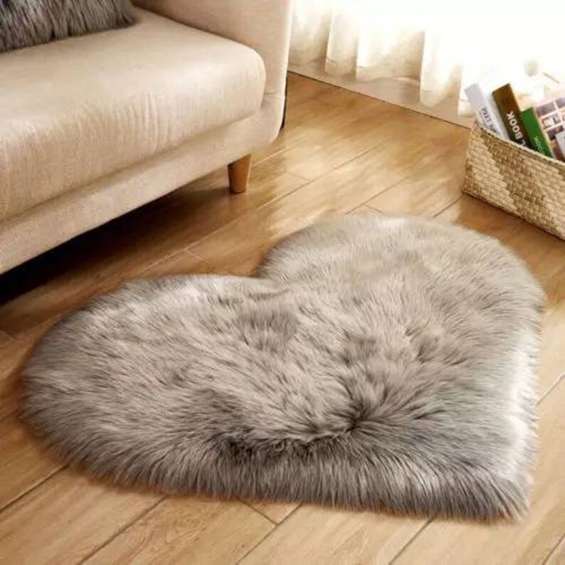 Fluffy Heart Shaped Rug/ Furry kids Mat/ Child's Bedroom Etsy