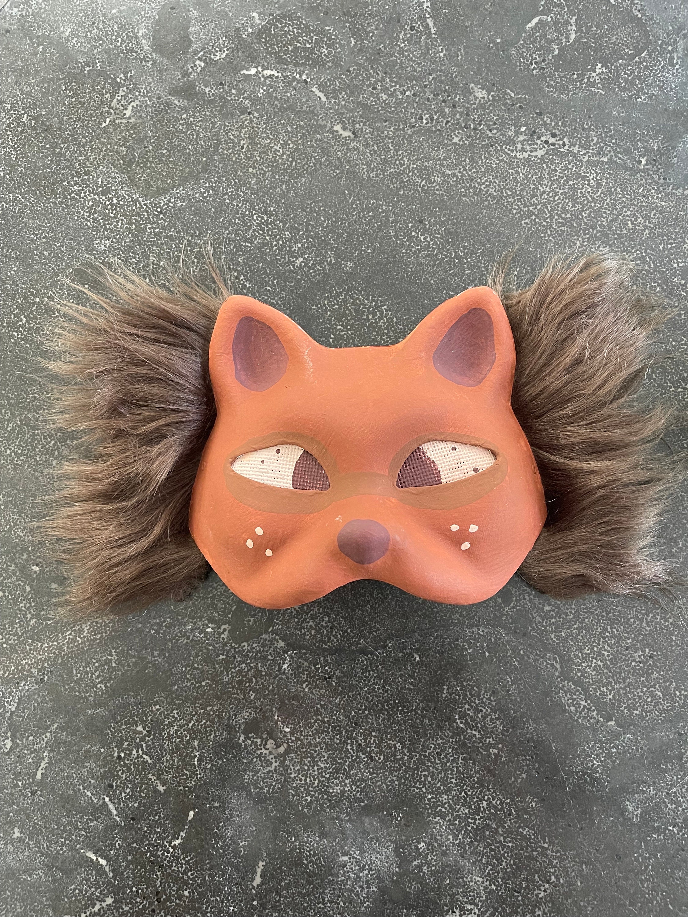 melanistic / cross fox therian mask  Animal masks, Cat mask, Cute drawings