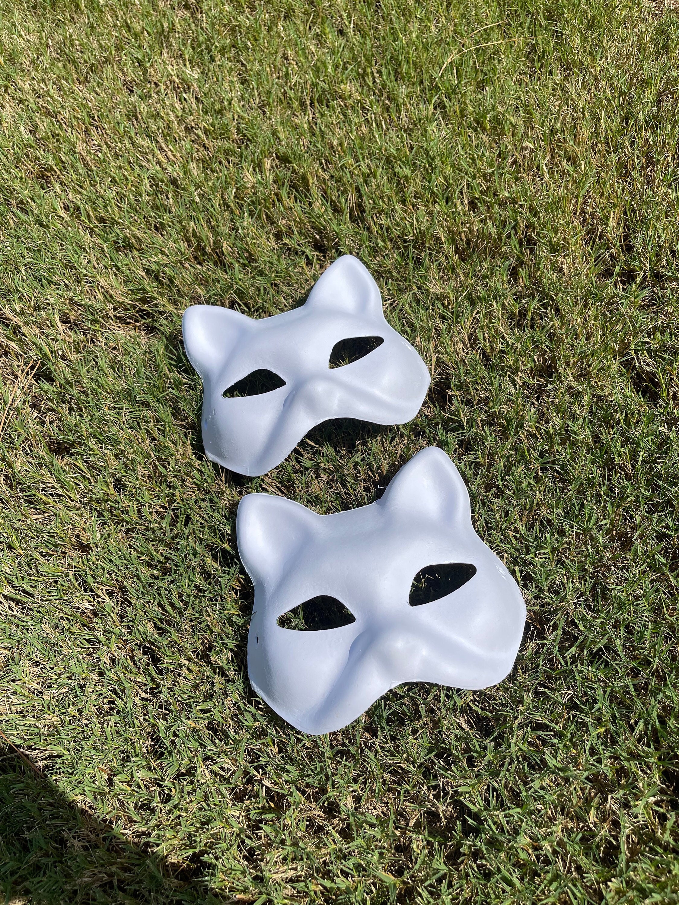 SAFIGLE 5Pcs Cat Mask Therian Mask Animal Mask Halloween Mask for Kids  Adults 2023 White Cat Mask Painted Face Mask Animal Hallowen Party Cosplay