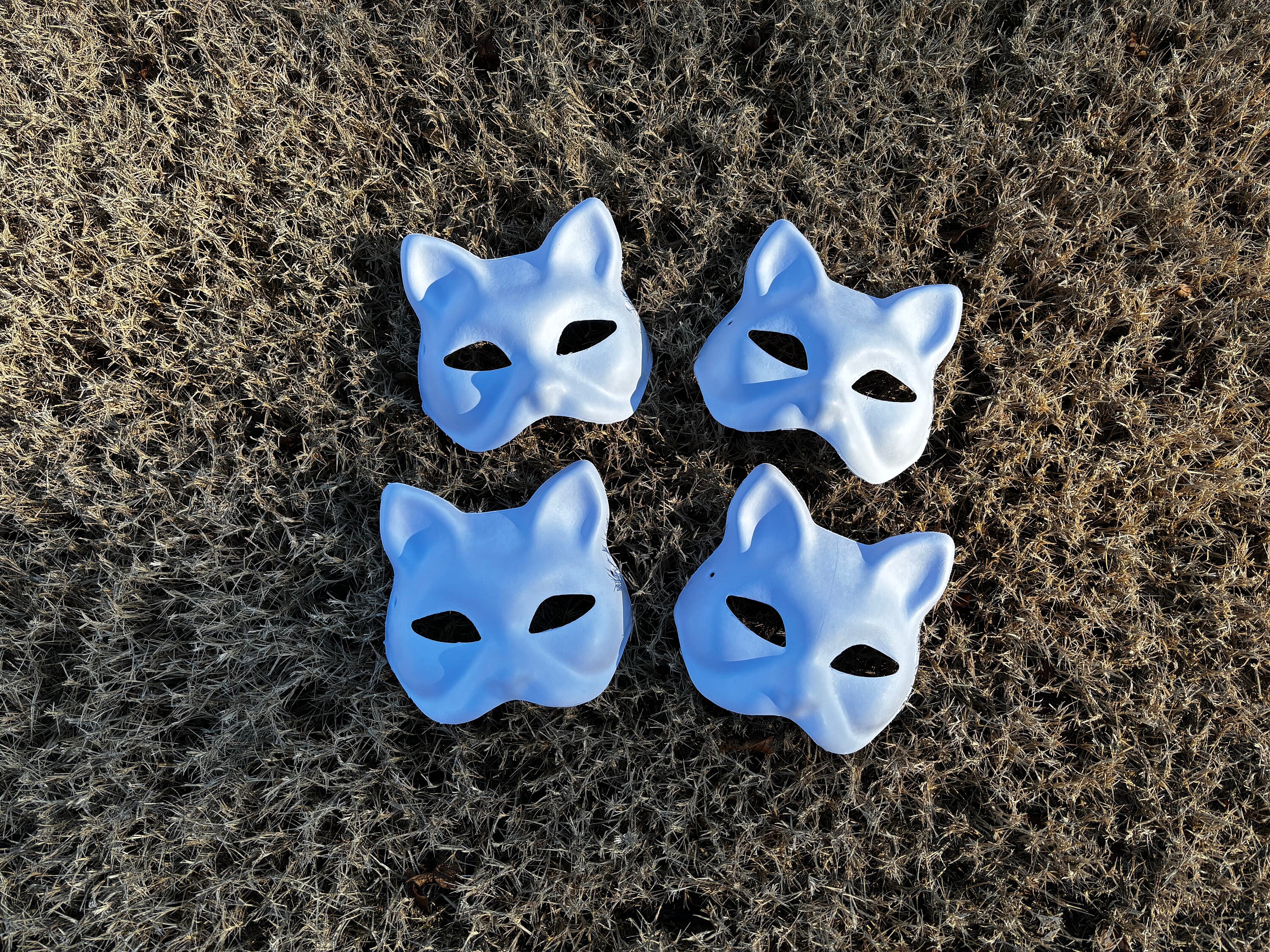 jojofuny 15 Pcs Cat Face Mask Kitten Dress up Mask Empty Mask Therian Mask  Empty Masquerade Mask Blank Masks for Kids Blank Cat Mask Kids Cat Mask Fox